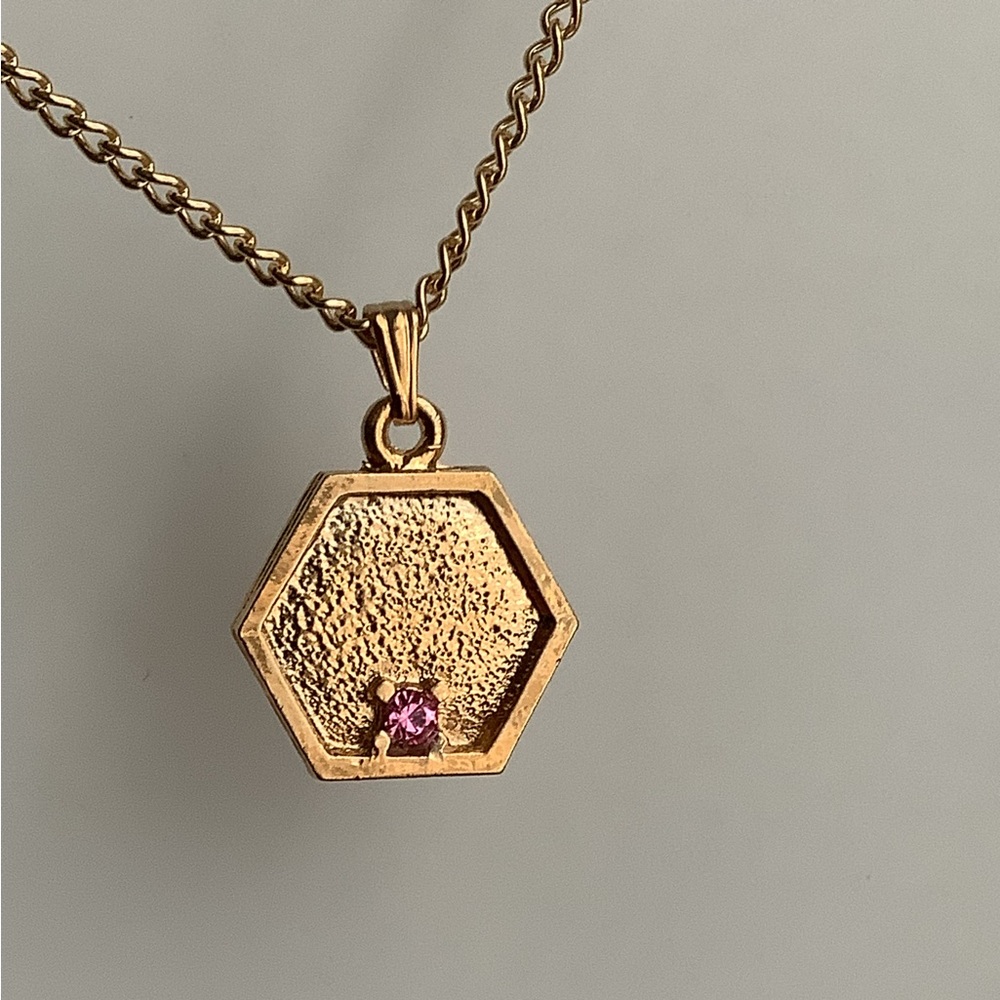 New vintage minimalist birthstone pendant necklace